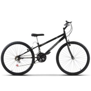 Bicicleta Ultra Bikes Rebaixada 18 Marchas Aro 26 – Preto e Preto Fosco